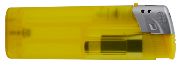 Elektrofeuerzeug transparent einseitig bedruckt gelb