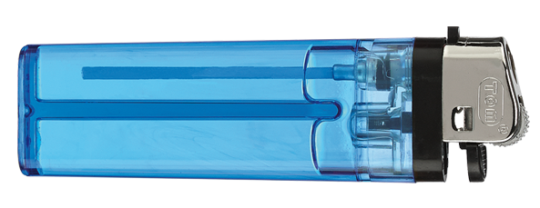 Reibradfeuerzeug transparent einseitig bedruckt blau