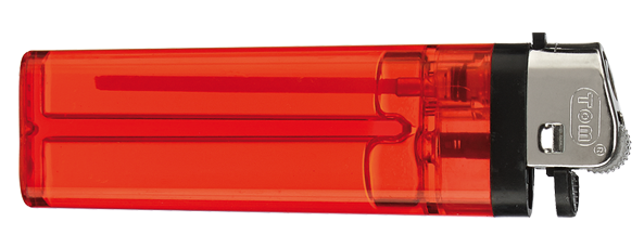 Reibradfeuerzeug transparent einseitig bedruckt rot