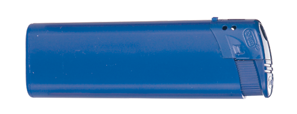 Elektrofeuerzeug auffüllbar beidseitig bedruckt blau
